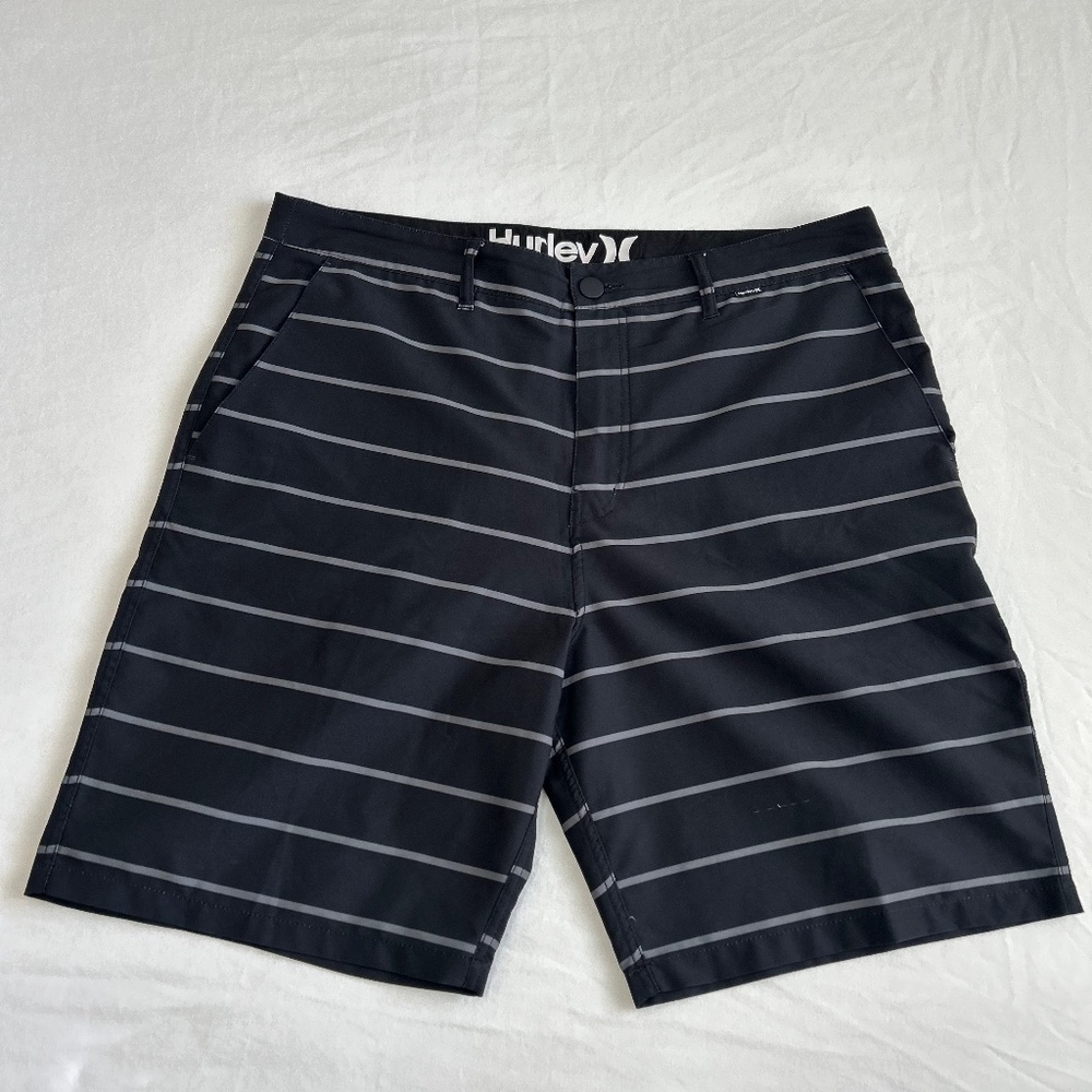 Hurley Phantom Shorts 4way Stretch Black/Gray Pattern Size 36